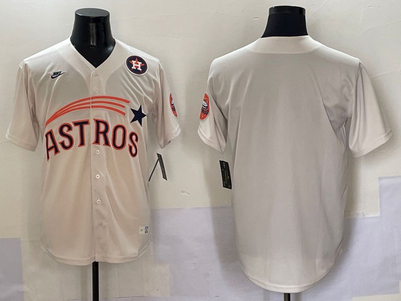 Men Houston Astros Blank Cream Five generations Joint Name 2025 Nike MLB Jersey style 4